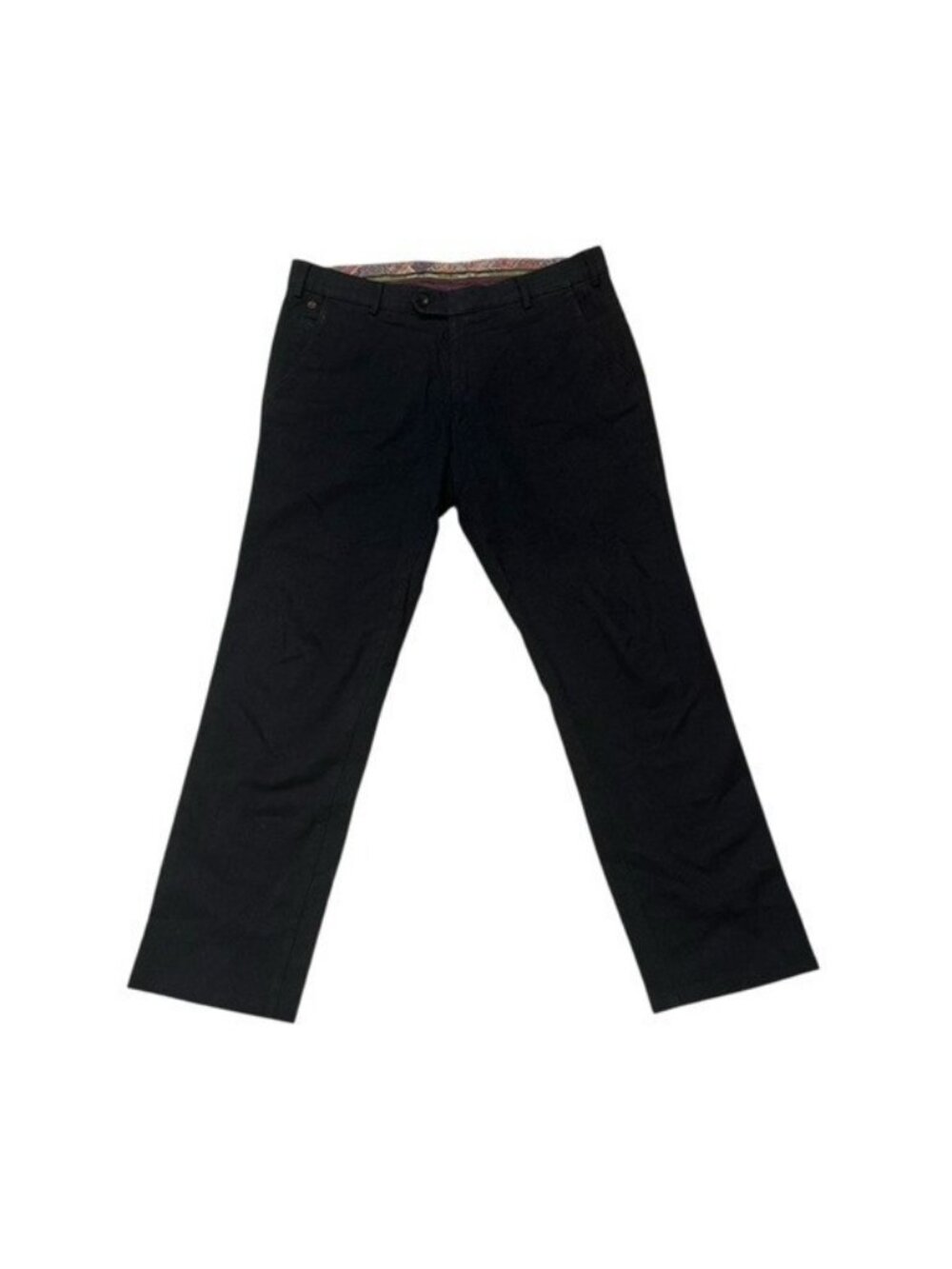 Meyer W35 L28 Bonn Modern Fit Trousers Pants Black Wool Look Cotton 2-5585